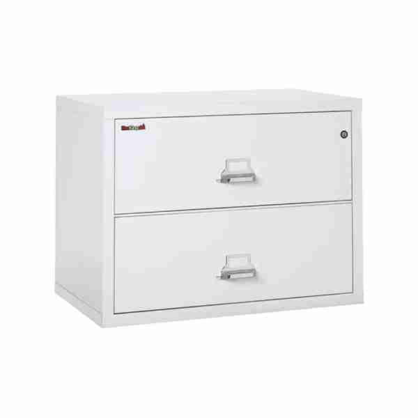 FireKing 2-3822-C Lateral Fire File Cabinet with Medeco High Security Key Lock in Arctic White Color