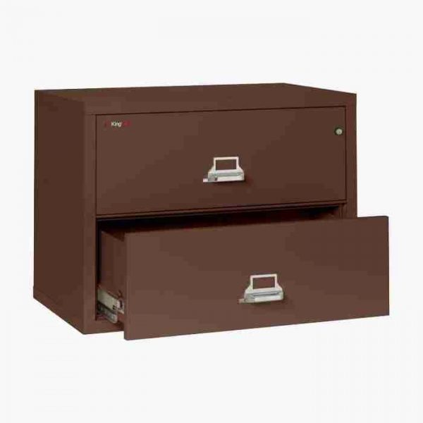 FireKing 2-3822-C Lateral Fire File Cabinet with Medeco High Security Key Lock in Brown Color