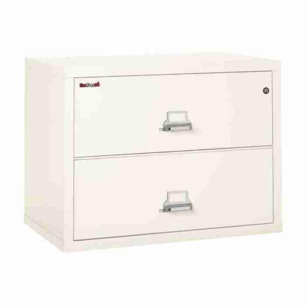 FireKing 2-3822-C Lateral Fire File Cabinet with Medeco High Security Key Lock in Ivory White Color