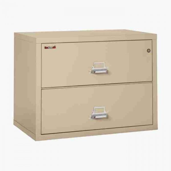 FireKing 2-3822-C Lateral Fire File Cabinet with Medeco High Security Key Lock in Parchment Color