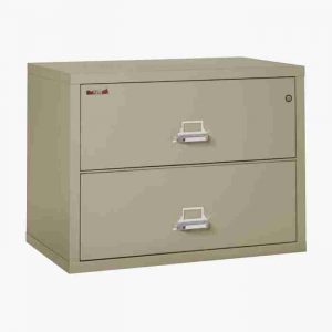 FireKing 2-3822-C Lateral Fire File Cabinet with Medeco High Security Key Lock in Pewter Color