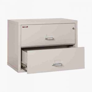 FireKing 2-3822-C Lateral Fire File Cabinet with Medeco High Security Key Lock in Platinum Color