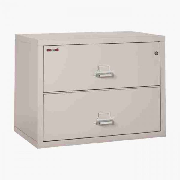 FireKing 2-3822-C Lateral Fire File Cabinet with Medeco High Security Key Lock in Platinum Color