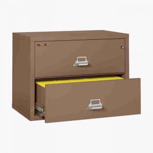FireKing 2-3822-C Lateral Fire File Cabinet with Medeco High Security Key Lock in Tan Color