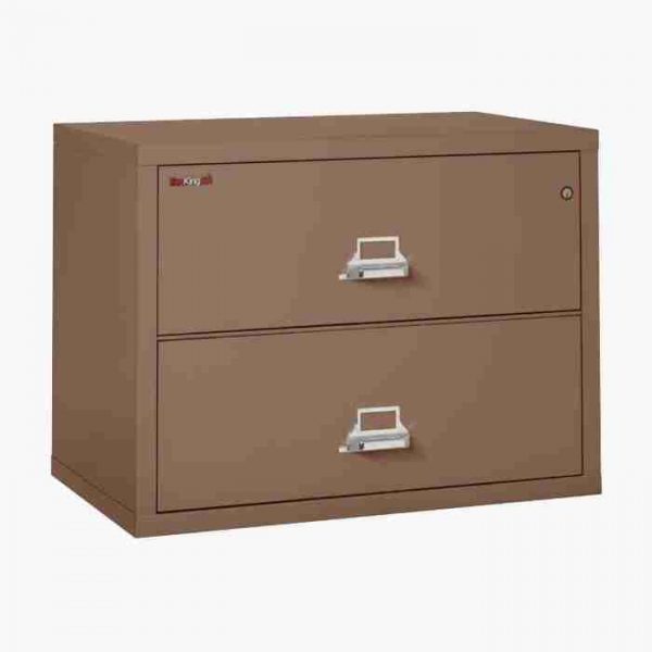 FireKing 2-3822-C Lateral Fire File Cabinet with Medeco High Security Key Lock in Tan Color