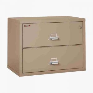 FireKing 2-3822-C Lateral Fire File Cabinet with Medeco High Security Key Lock in Taupe Color