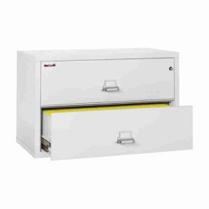 FireKing 2-4422-C Lateral Fire File Cabinet with Medeco High Security Key Lock in Arctic White Color