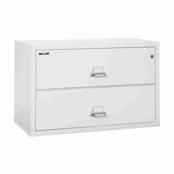 FireKing 2-4422-C Lateral Fire File Cabinet with Medeco High Security Key Lock in Arctic White Color