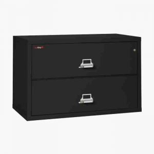 FireKing 2-4422-C Lateral Fire File Cabinet with Medeco High Security Key Lock in Black Color