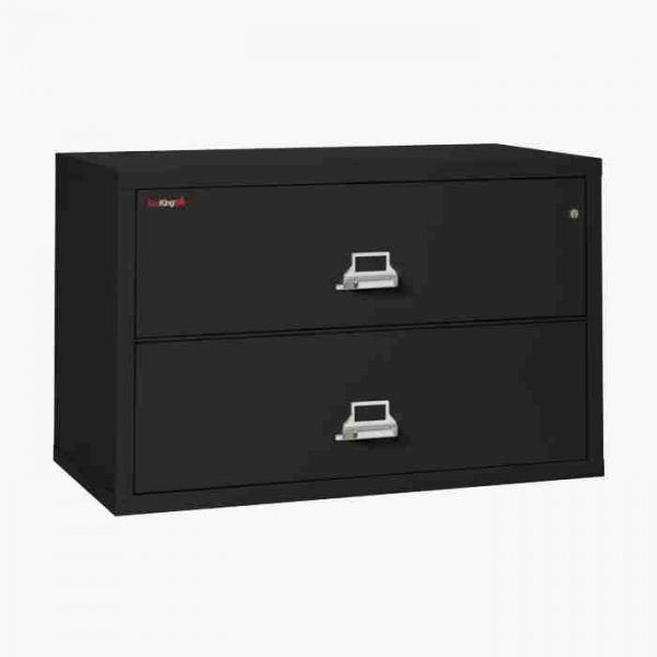 FireKing 2-4422-C Lateral Fire File Cabinet with Medeco High Security Key Lock in Black Color