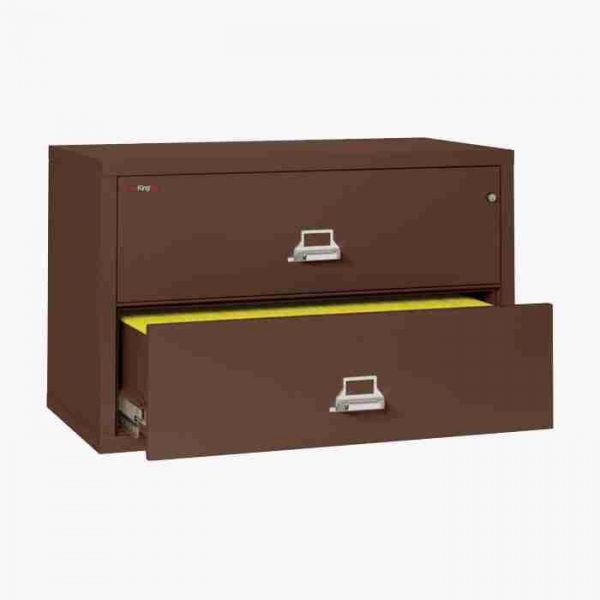 FireKing 2-4422-C Lateral Fire File Cabinet with Medeco High Security Key Lock in Brown Color