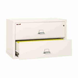 FireKing 2-4422-C Lateral Fire File Cabinet with Medeco High Security Key Lock in Ivory White Color