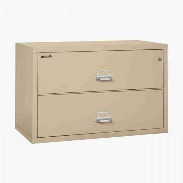 FireKing 2-4422-C Lateral Fire File Cabinet with Medeco High Security Key Lock in Parchment Color
