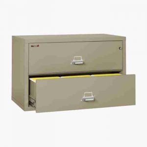 FireKing 2-4422-C Lateral Fire File Cabinet with Medeco High Security Key Lock in Pewter Color