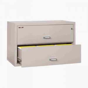 FireKing 2-4422-C Lateral Fire File Cabinet with Medeco High Security Key Lock in Platinum Color