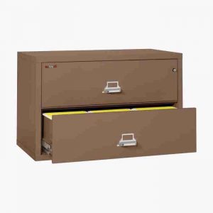 FireKing 2-4422-C Lateral Fire File Cabinet with Medeco High Security Key Lock in Tan Color