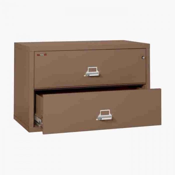 FireKing 2-4422-C Lateral Fire File Cabinet with Medeco High Security Key Lock in Tan Color