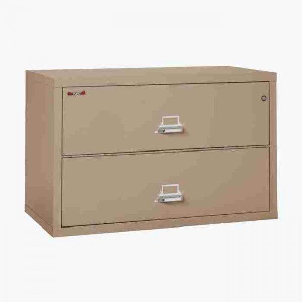 FireKing 2-4422-C Lateral Fire File Cabinet with Medeco High Security Key Lock in Taupe Color