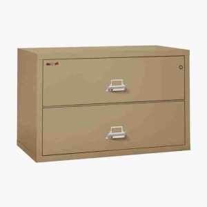 FireKing 2-4422-C Lateral Fire File Cabinet with Medeco High Security Key Lock in Sand Color