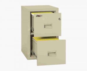 FireKing 2R-1822-C Turtle Fire Rated File Cabinet with Key Lock in Parchment Color
