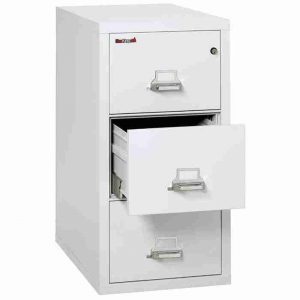 FireKing 3-1831-C Vertical Fire File Cabinet with Key Lock in Arctic White Color