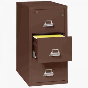 FireKing 3-1831-C Vertical Fire File Cabinet with Key Lock in Brown Color