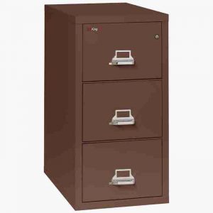 FireKing 3-1831-C Vertical Fire File Cabinet with Key Lock in Brown Color