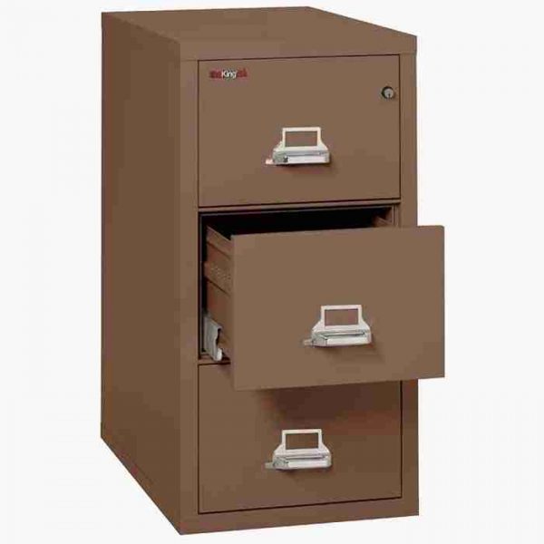 FireKing 3-1831-C Vertical Fire File Cabinet with Key Lock in Tan Color