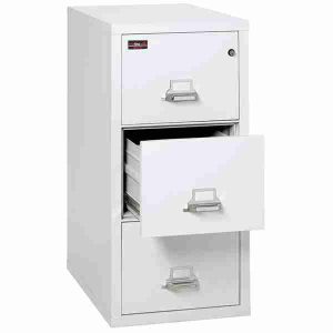 FireKing 3-1943-2 Two-Hour Vertical Fire File Cabinet with High Security Medeco Lock in Arctic White Color