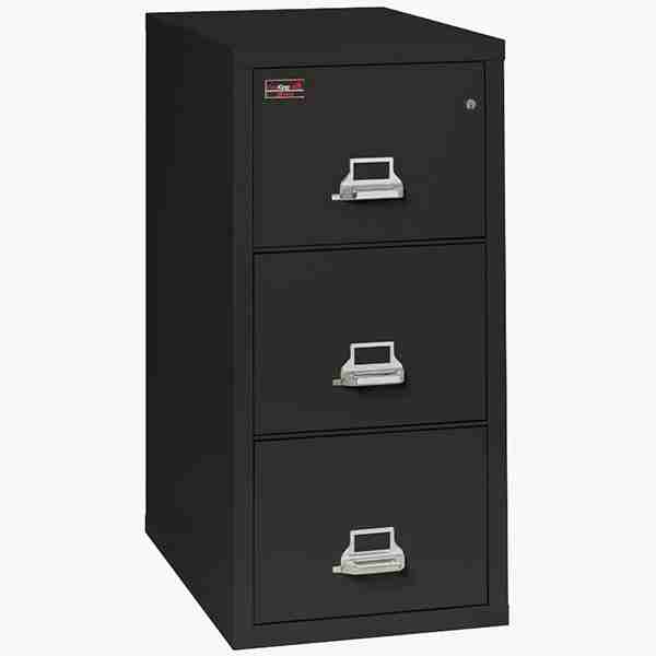 FireKing 3-1943-2 Two-Hour Vertical Fire File Cabinet with High Security Medeco Lock in Black Color