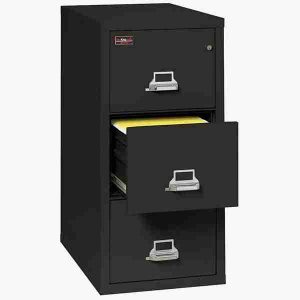 FireKing 3-1943-2 Two-Hour Vertical Fire File Cabinet with High Security Medeco Lock in Black Color