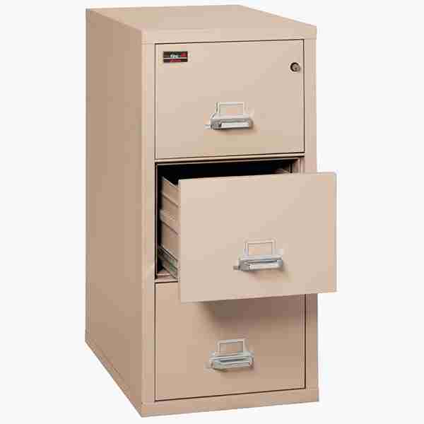 FireKing 3-1943-2 Two-Hour Vertical Fire File Cabinet with High Security Medeco Lock in Champagne Color