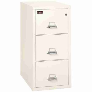 FireKing 3-1943-2 Two-Hour Vertical Fire File Cabinet with High Security Medeco Lock in Ivory White Color