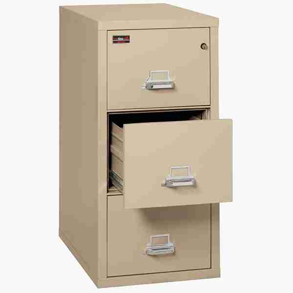 FireKing 3-1943-2 Two-Hour Vertical Fire File Cabinet with High Security Medeco Lock in Parchment Color