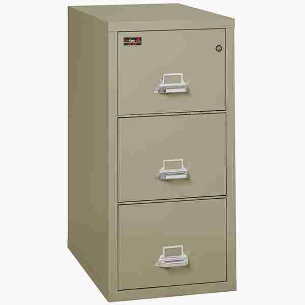FireKing 3-1943-2 Two-Hour Vertical Fire File Cabinet with High Security Medeco Lock in Pewter Color
