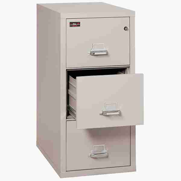 FireKing 3-1943-2 Two-Hour Vertical Fire File Cabinet with High Security Medeco Lock in Platinum Color