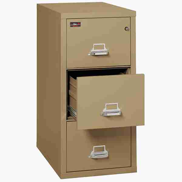FireKing 3-1943-2 Two-Hour Vertical Fire File Cabinet with High Security Medeco Lock in Sand Color