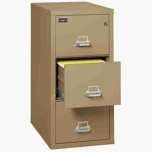FireKing 3-1943-2 Two-Hour Vertical Fire File Cabinet with High Security Medeco Lock in Sand Color