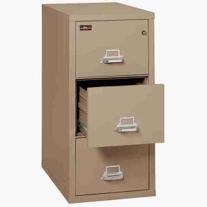 FireKing 3-1943-2 Two-Hour Vertical Fire File Cabinet with High Security Medeco Lock in Taupe Color