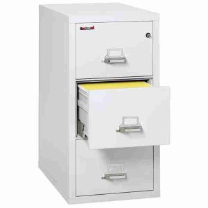 FireKing 3-2131-C Vertical Fire File Cabinet with Key Lock in Arctic White Color