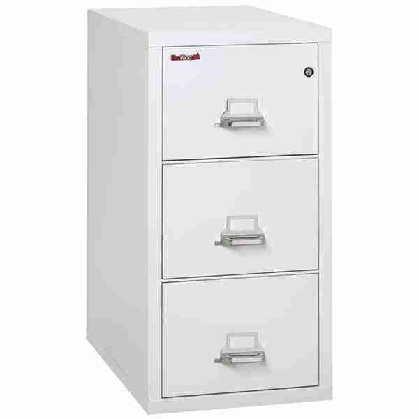 FireKing 3-2131-C Vertical Fire File Cabinet with Key Lock in Arctic White Color