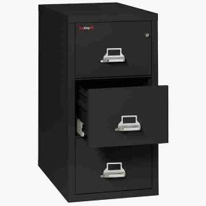 FireKing 3-2131-C Vertical Fire File Cabinet with Key Lock in Black Color