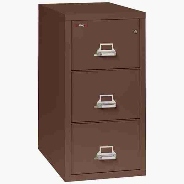 FireKing 3-2131-C Vertical Fire File Cabinet with Key Lock in Brown Color