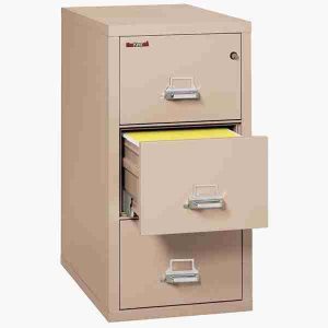 FireKing 3-2131-C Vertical Fire File Cabinet with Key Lock in Champagne Color