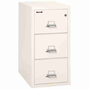 FireKing 3-2131-C Vertical Fire File Cabinet with Key Lock in Ivory White Color