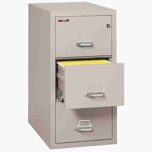 FireKing 3-2131-C Vertical Fire File Cabinet with Key Lock in Platinum Color
