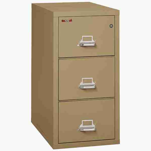 FireKing 3-2131-C Vertical Fire File Cabinet with Key Lock in Sand Color