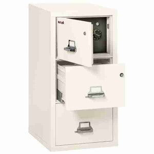 FireKing 3-2131-CSF Safe In A File Cabinet with High Security Medeco Lock in Ivory White Color
