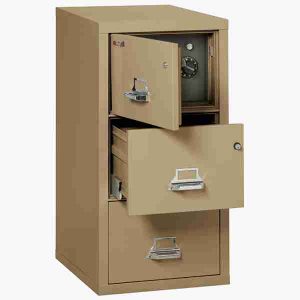 FireKing 3-2131-CSF Safe In A File Cabinet with High Security Medeco Lock in Sand Color