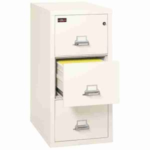 FireKing 3-2144-2 Two-Hour Vertical Fire File Cabinet with High Security Medeco Lock in Ivory White Color